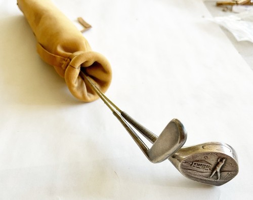 Antique leather golf - golf, bag