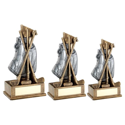 Golf bag and clubs - bag, trophy