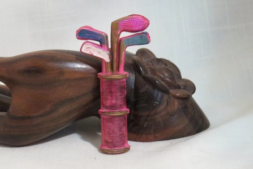 Antique celluloid golf bag - celluloid,