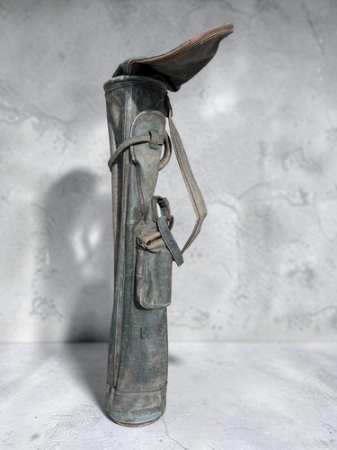 Antique leather golf bag - antique,
